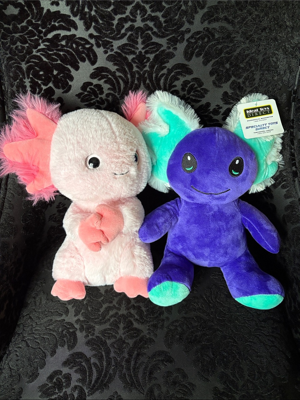 Two Axolotl Plushies